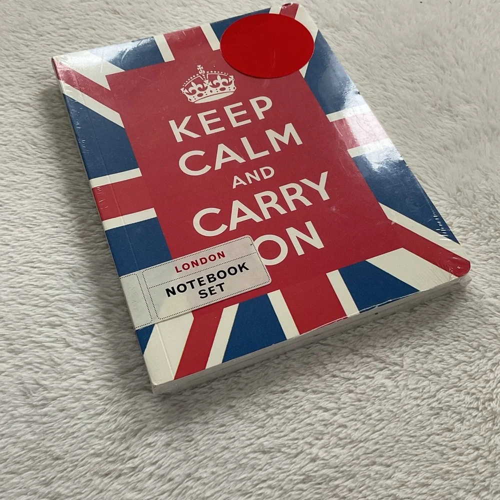 Cavallini London Notebook Set NWT Keep Calm Carry On Union Jack Tube Map